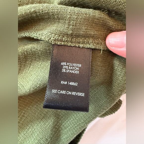 Torrid Mini Rib Knit Babydoll Skater Dress Olive Army Green Size 3 - Picture 10 of 12